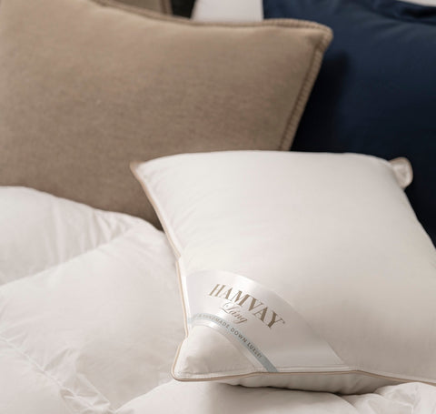 Hamvay-Láng pillow captured closely among other decorative pillows