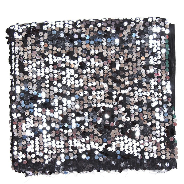 Black and Silver Shiny Sequin Fabric-60807 | Runfab