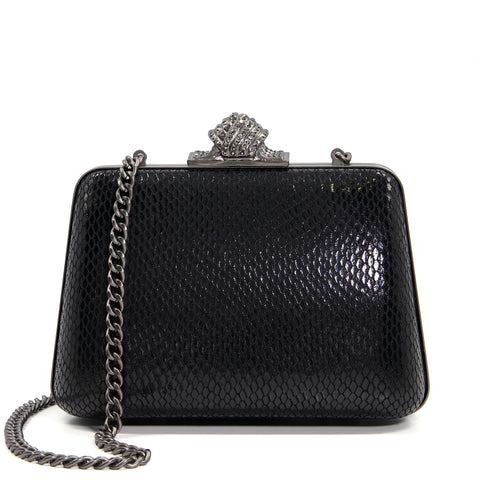 Broadway Black Diamante Detail Clutch Bag - Bag Envy