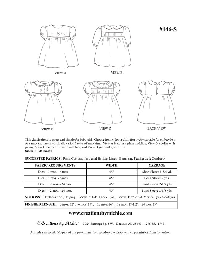 146-S - Printable Girls Dress Small – Creationsbymichie