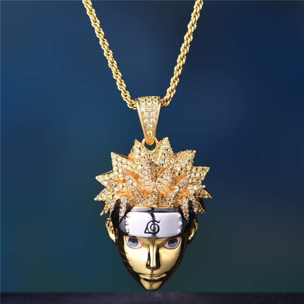 14K Gold Iced Naruto Pendant - Anime Jewels - Aporro.eu