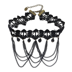 Gothic Victorian Black Lace Necklace - GiftWorldStyle - Luxury Jewelry and Accessories