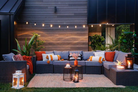 Outdoor patio furniture with lights