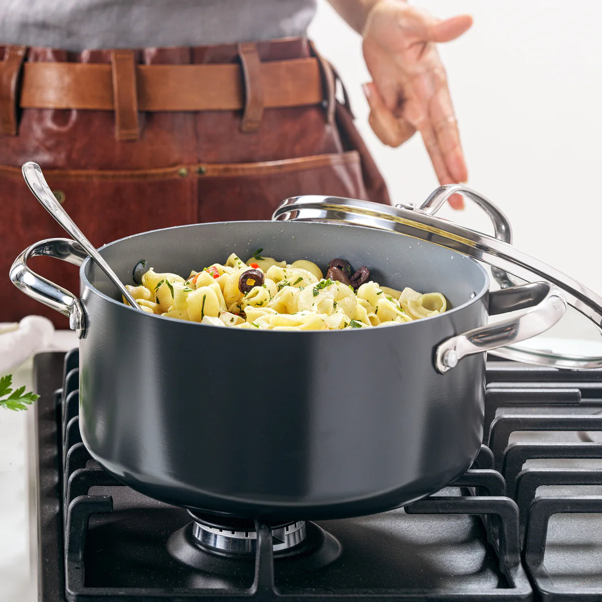greenpan valencia pro healthy nonstick cookware stock pot