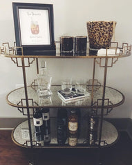 Signature Cocktail sign on a bar cart after the wedding by JesMarried