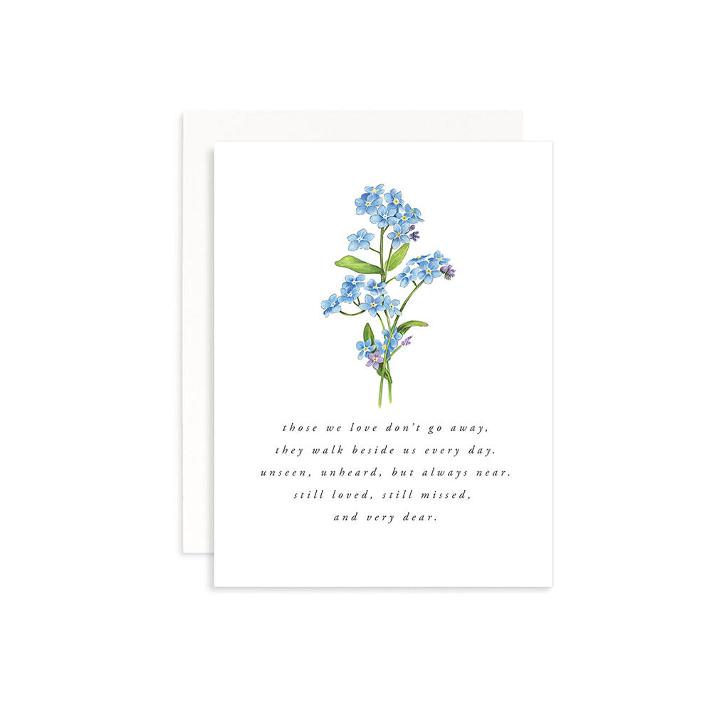 Those We Love Don't Go Away Forget Me Not Greeting Card | JesMarried ...