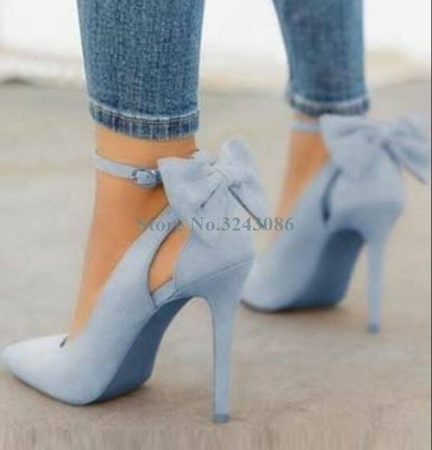 sky blue high heel shoes