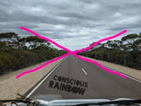 Sideways X journey down an outback road ~ Conscious Rainbow