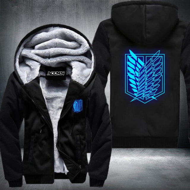 attack on titan zip up hoodie