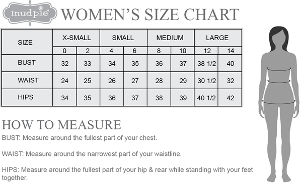 Mud Pie Women S Size Chart