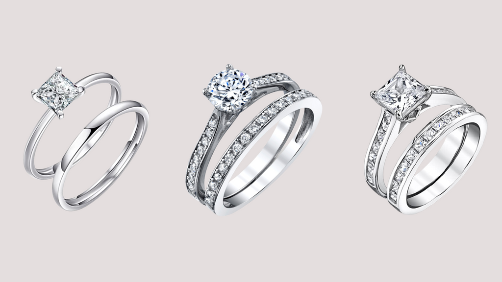 Three Pairs of Engagement Ring and Wedding Ring