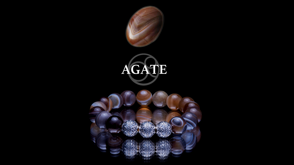 semi precious stone agate and agate bracelet