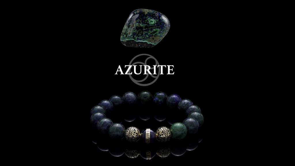 semi precious stone azurite and azurite bracelet