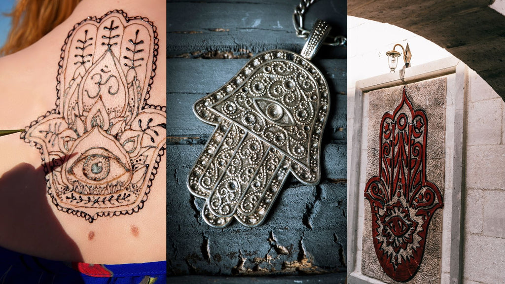 the hamsa tattoo and the hamsa jewelry and the hamsa wallart