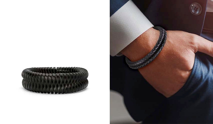 leather bracelet, Interlock bangle in classic calfskin, loewe bracelet