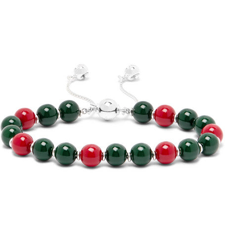 Gucci , San Valentino Sterling Silver And Bead Bracelet, Popular Beaded Bracelets