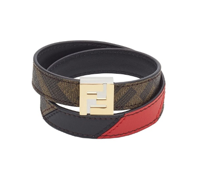 wrap-around bracelet, leather bracelet, fendi