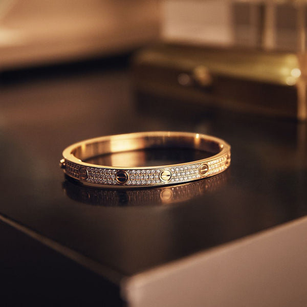 CRB6070017 - LOVE bracelet, 4 diamonds - Yellow gold, diamonds - Cartier