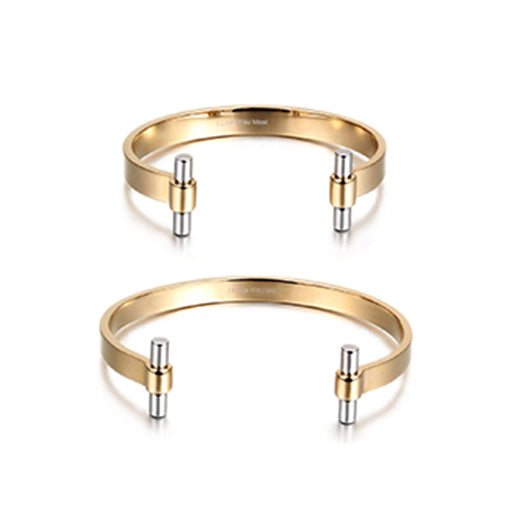 gold matching bracelets for couples, matching couple bracelets ideas, top couple cuff bracelets for couples, relationship bracelets in classic style, gold cuff couple bracelets for long distance relationship