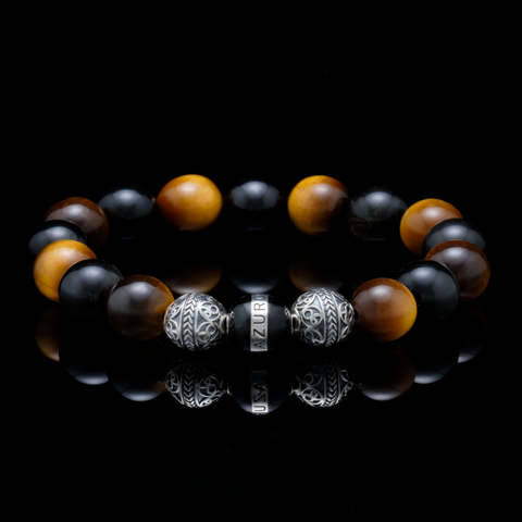 crouching tiger, tiger eye bracelet, azuro republic bracelet, azuro republic, mens jewelry, fathers day gift, gift for father