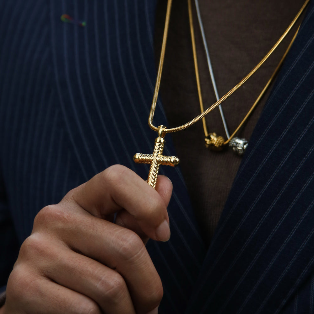 Classy Men Black Gold Cross Pendant Necklace | Classy Men Collection