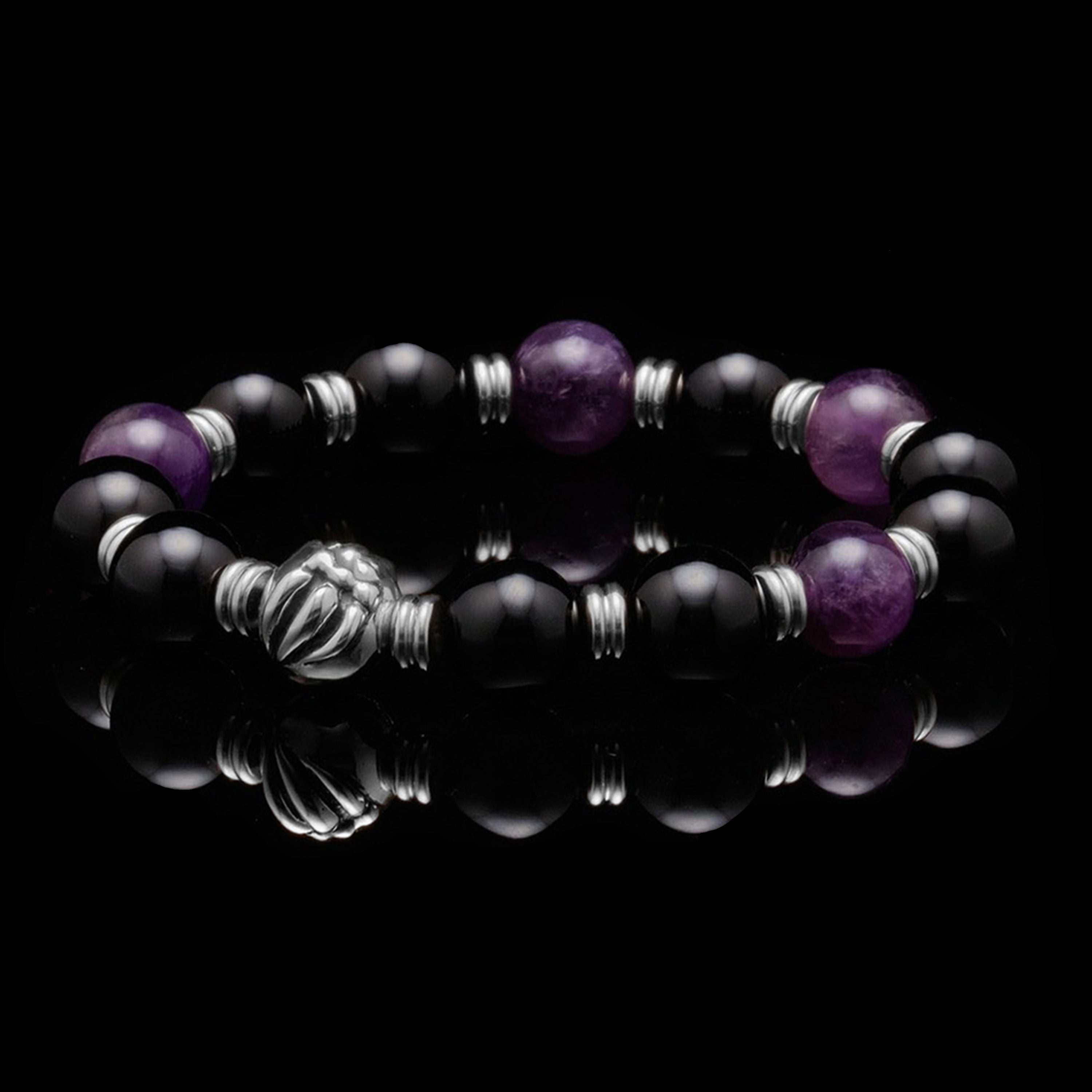 Dragon Claw bracelet with Amethyst, Obsidian – Azuro Republic