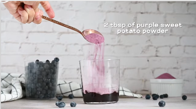 beviva purple sweet potato powder ombre yogurt parfait recipe