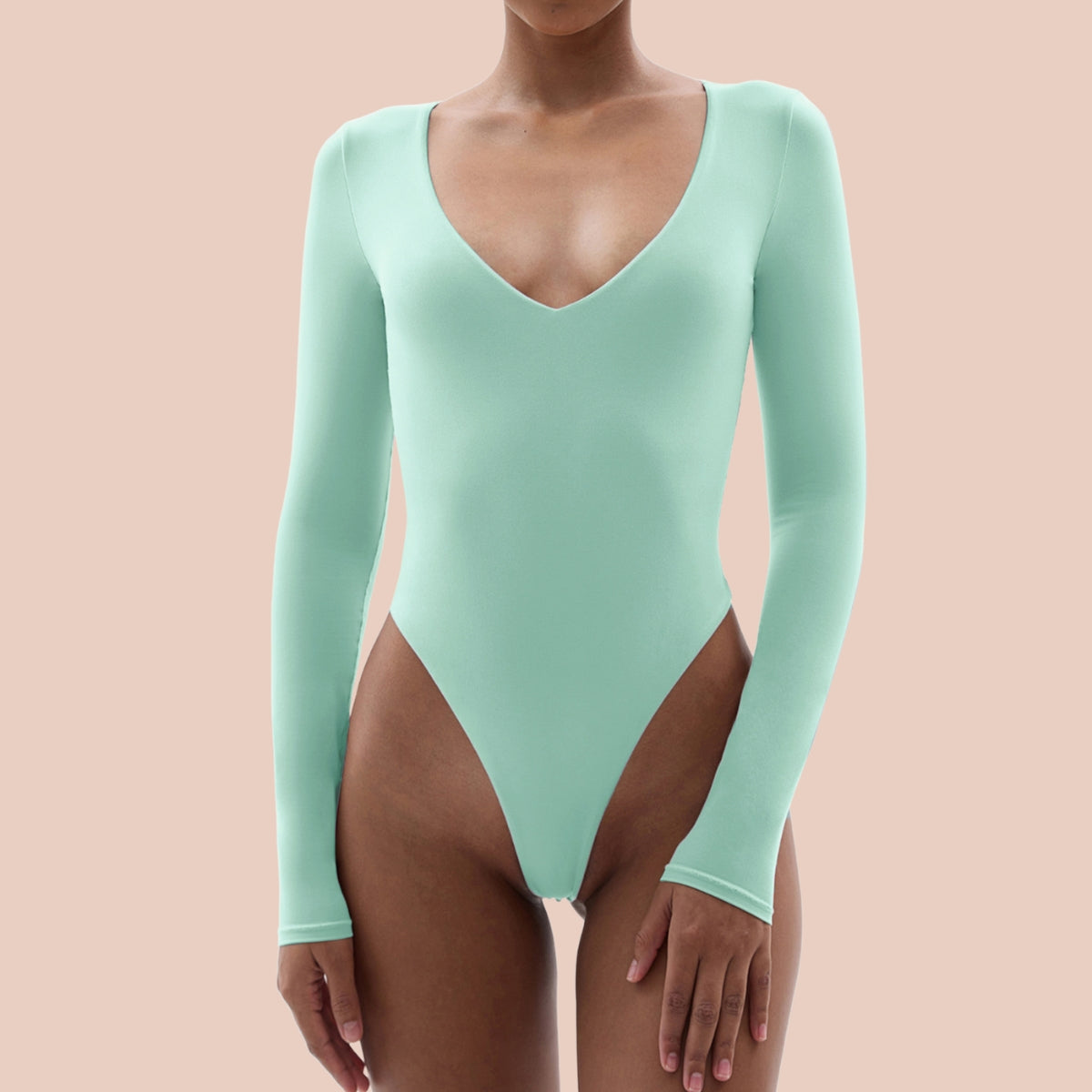 CHICFAN Thong Shapewear Bodysuit for Women Tummy Control V Neck Sculpting Bodysuit  Plus Size Slimming Body Shaper (XXS-XS,Black) at  Women's Clothing  store