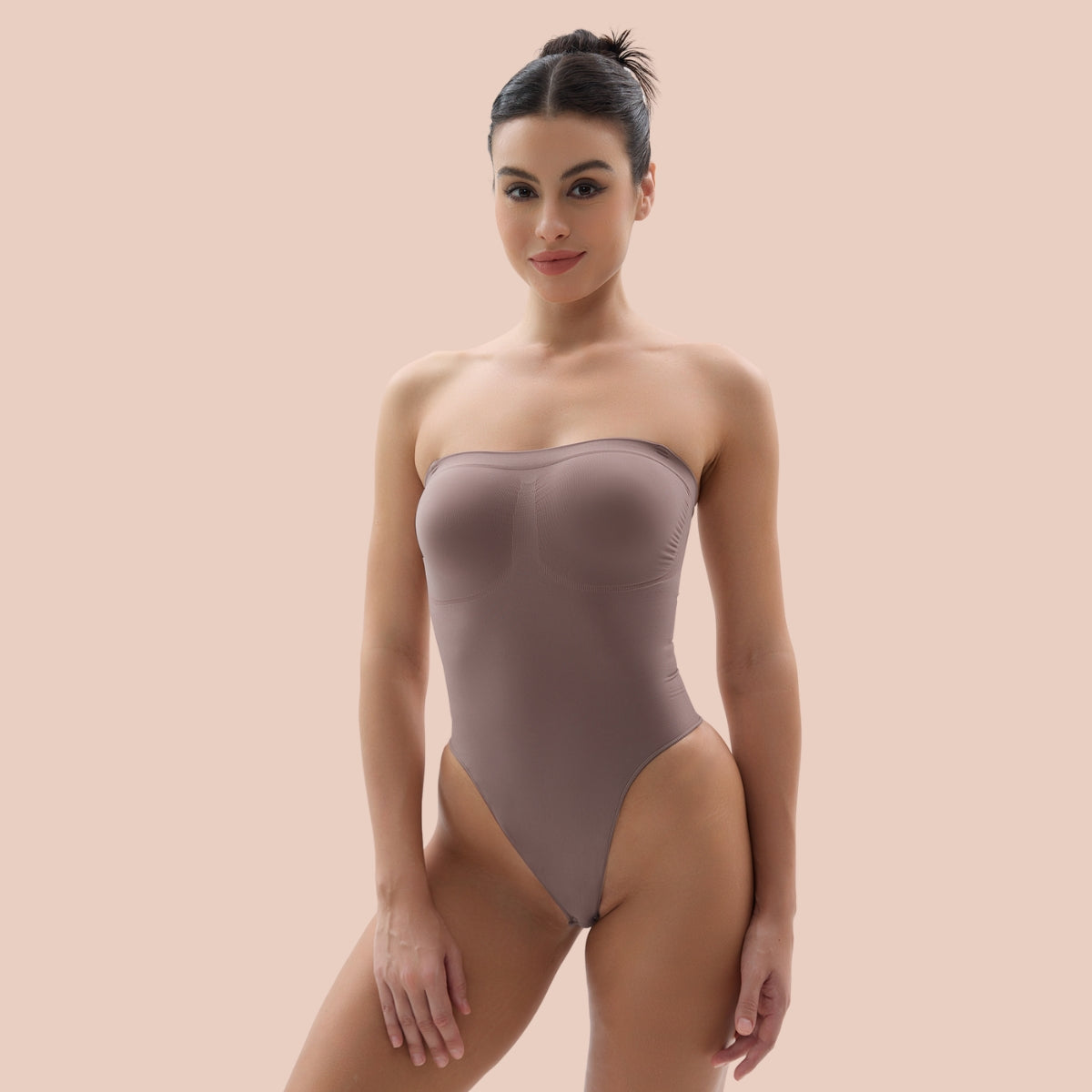 SHAPERX Strapless Shortie Bodysuit for Women Tummy Control Shapewear w