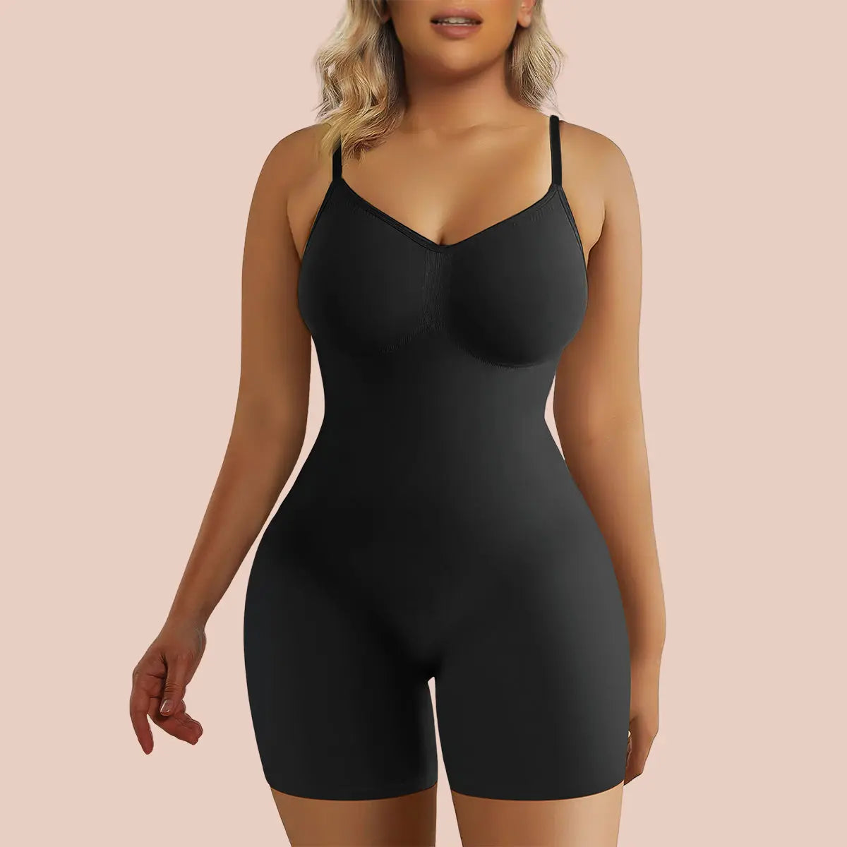  Thong Bodysuit Shapewear for Women Tummy Control Body Shaper,  Seamless V Neck Body Suit Jumpsuits (Color : Black, Size : Medium) :  Clothing, Shoes & Jewelry