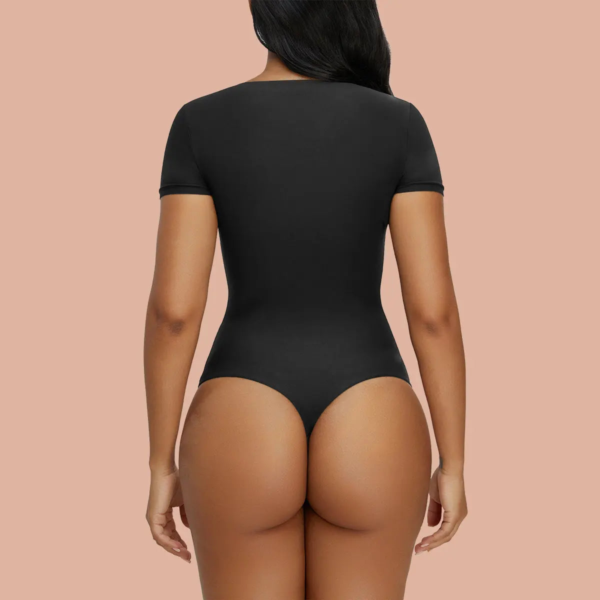 shapermax Long Sleeve Bodysuit Tops Crew Neck Thong Body Suit