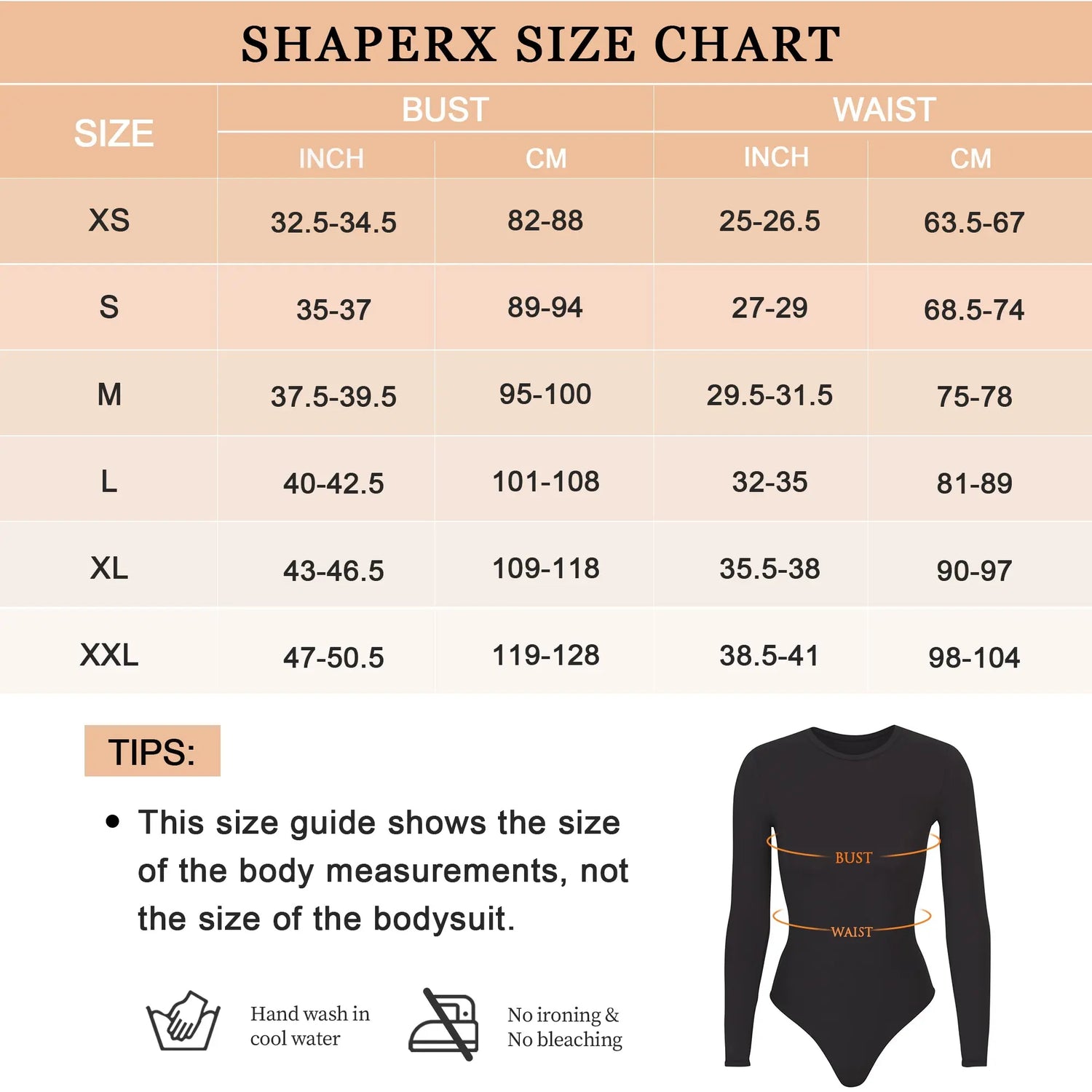 SHAPERX Long Sleeve Bodysuit Tops for Women Crew Neck Body Shaper Fit ...