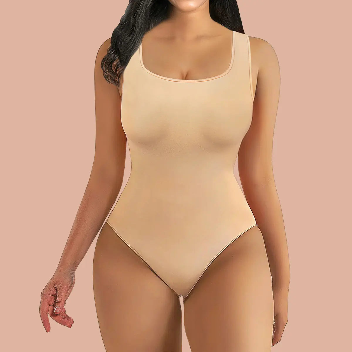 Women Latex Seamless Tummy Control Bodysuit Thong Body Shaper Corset  G-String