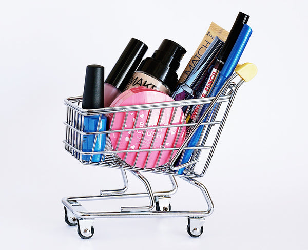 A cart with cosmetic products