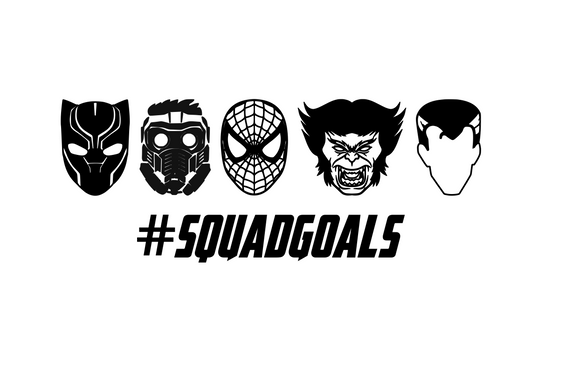 Squad Goals (Black Panther, Star Lord, Spiderman, Beast, Dr. Strange) –  Claire B's Caboodles