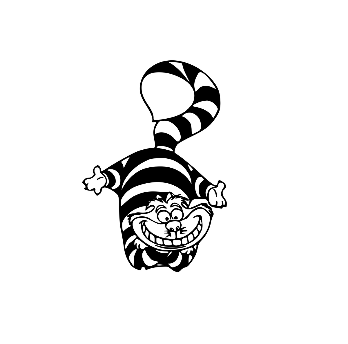 Download Wonderland | Cheshire Cat Upside-Down Digital DXF | PNG ...