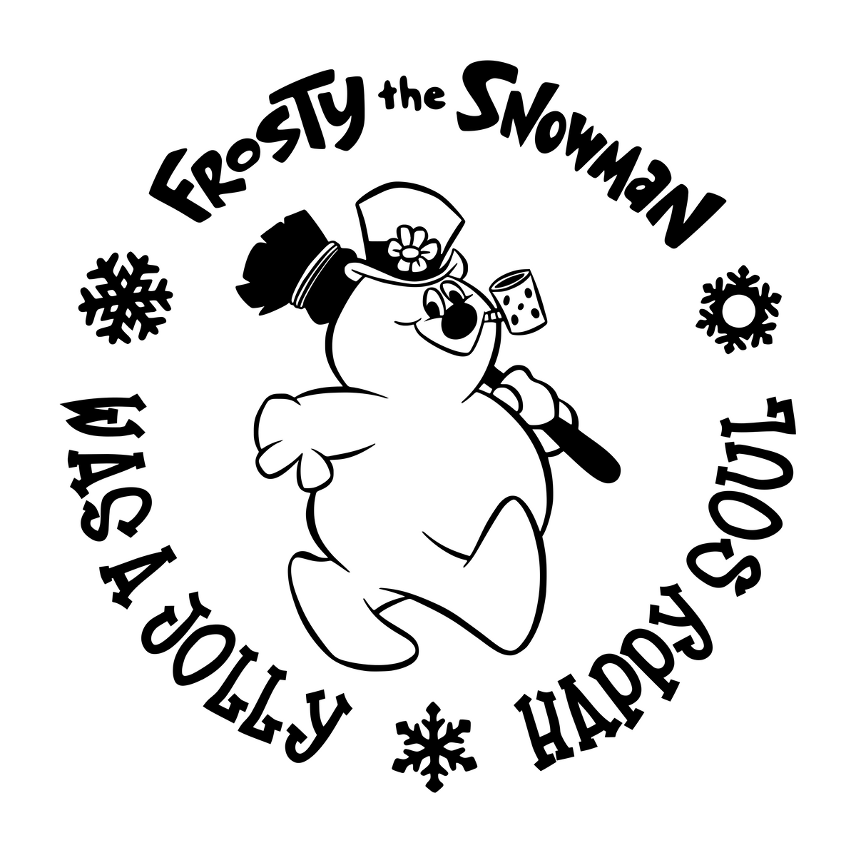 Frosty The Snowman Was A Jolly Happy Soul Digital Dxf Png Svg F Claire Bs Caboodles 