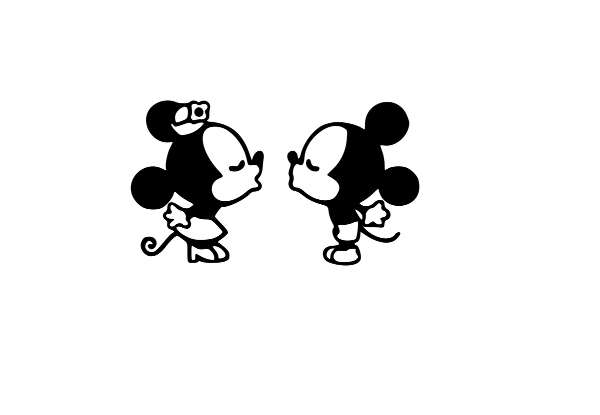 Download Mickey & Minnie Kiss Kiss Digital DXF | PNG | SVG Files ...