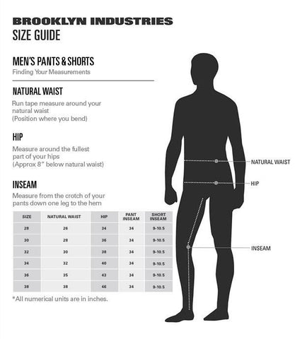 Men's Size Chart – Brooklyn Industries