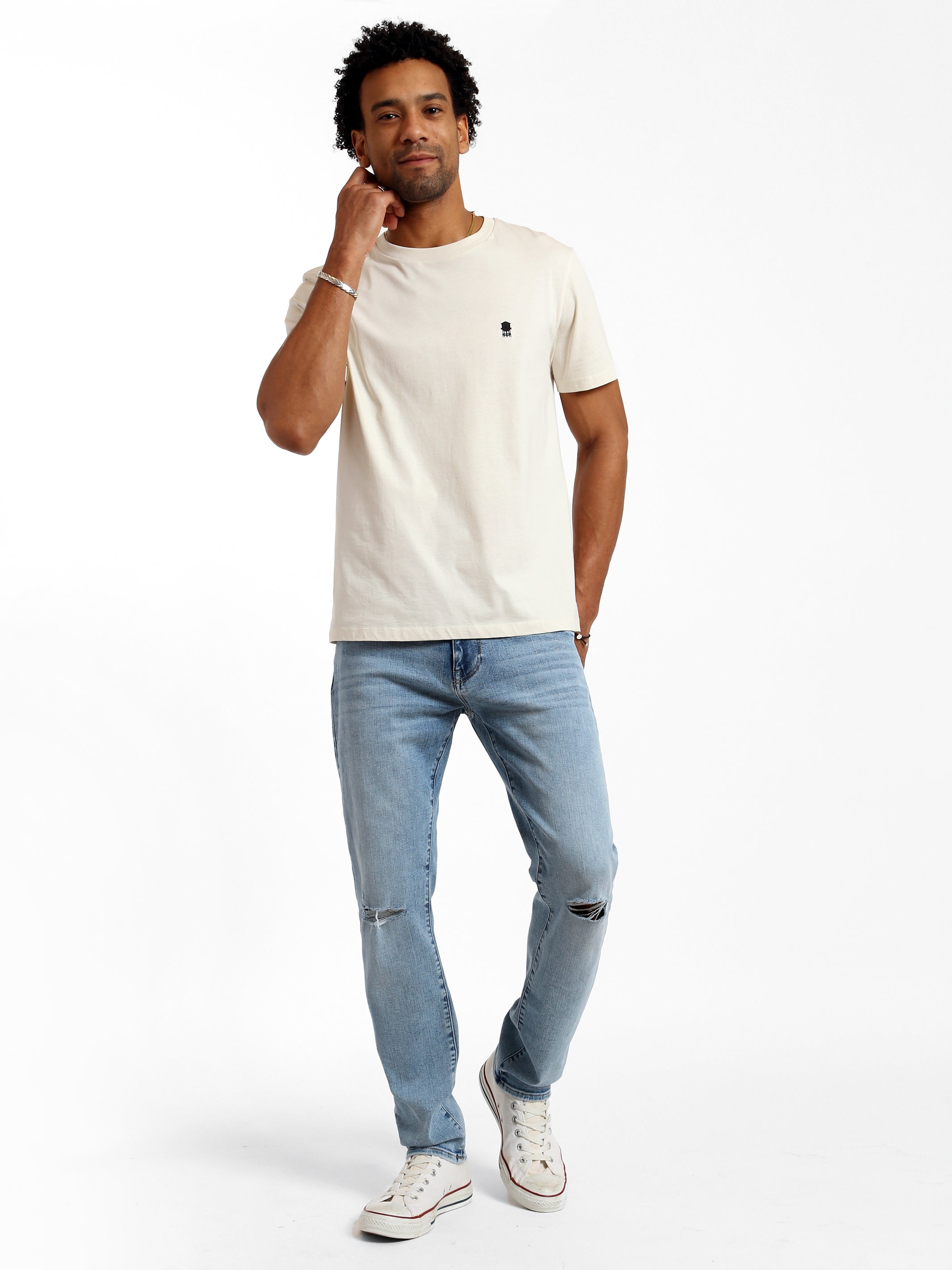 Bedford Slim Leg Jeans in Light Brushed Denim