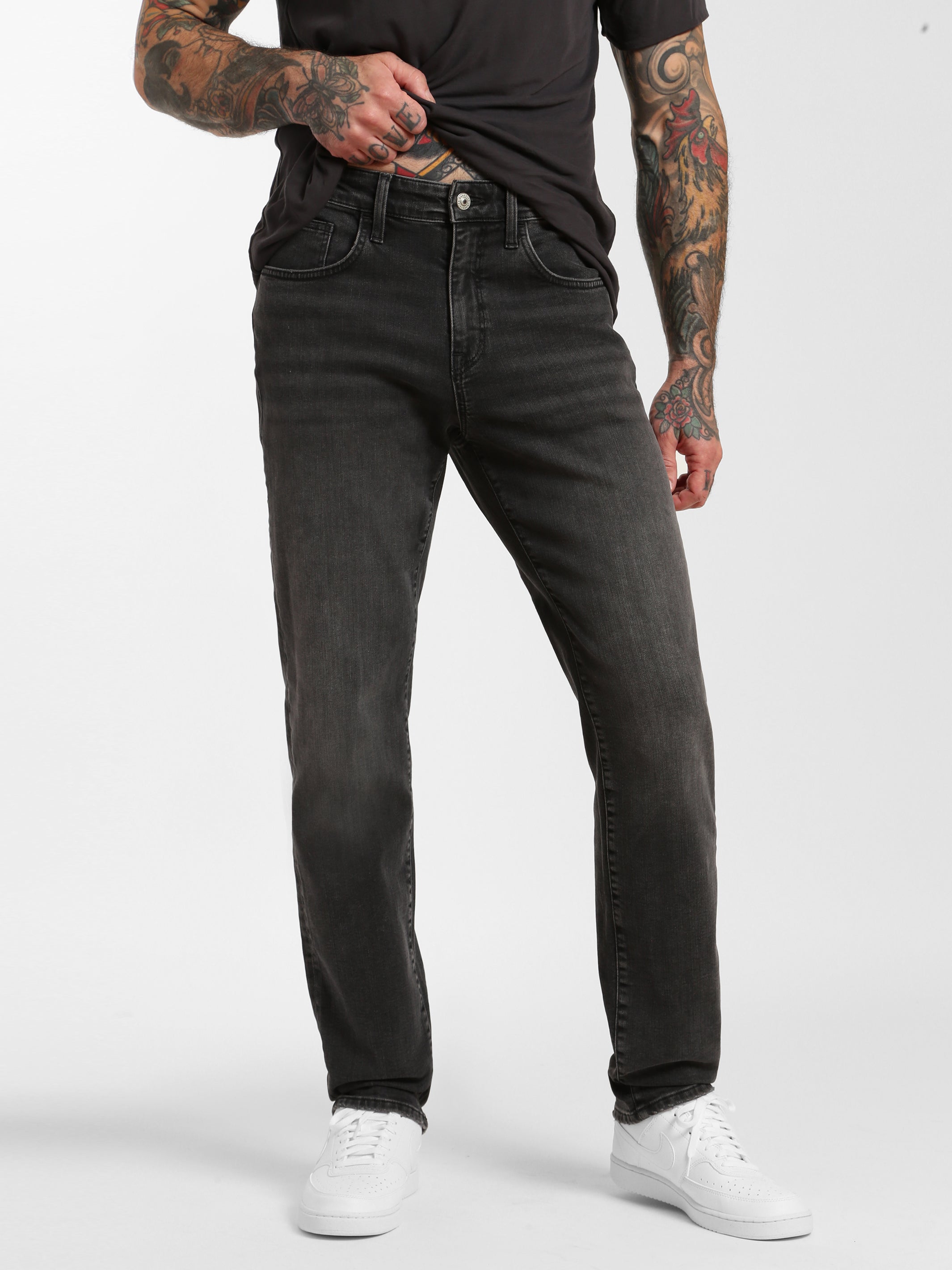 Franklin Athletic Fit Jeans in Mid Smoke Denim