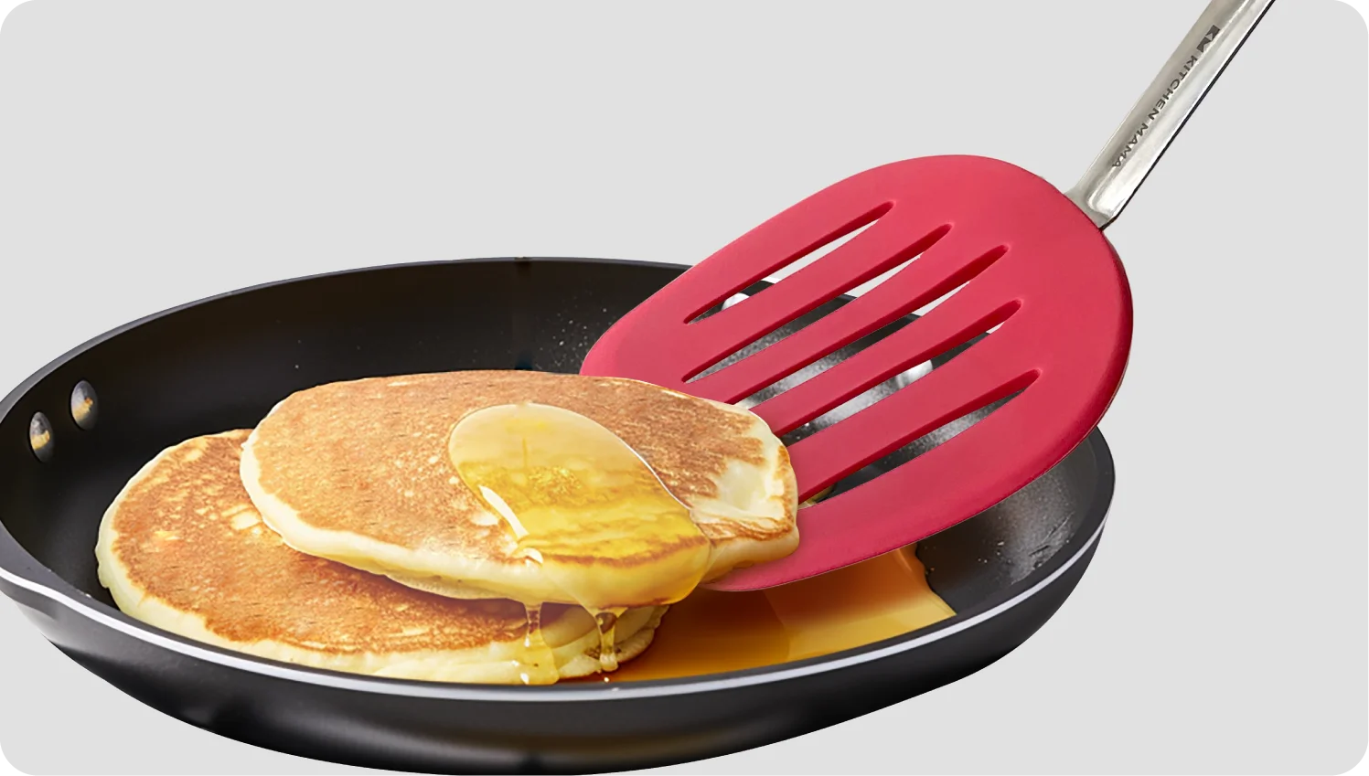 Platinum Silicone Pancake Turner - Heat-Resistant Wide & Slotted Spatula