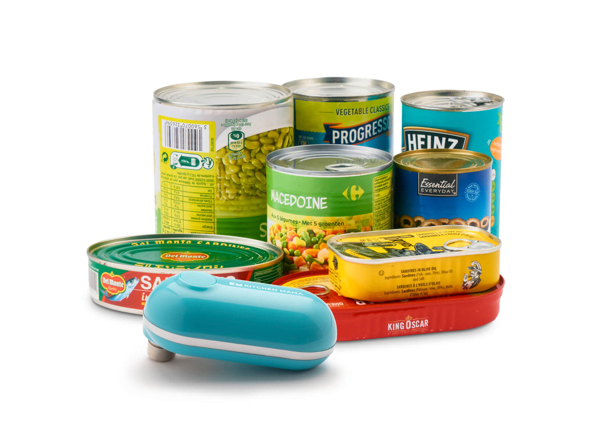 Kitchen Mama RNAB09JC763R1 kitchen mama mini electric can opener: open cans  with a simple push of button - ultra-compact, mini-sized space saver, portab