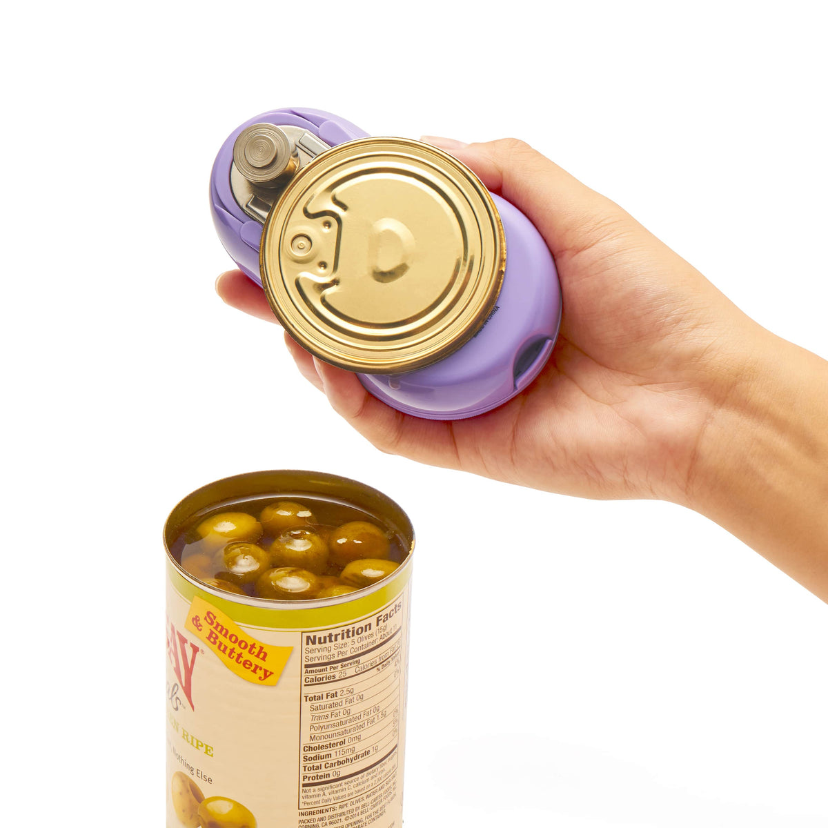 Kitchen Mama One Touch Can Opener: Open Cans with Simple Press of A Button - Auto Stop As Task COMPLETES, Ergonomic, Smooth Edge