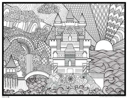 Dragon Coil - Giant Fantasy Coloring Poster for Kids and Adults