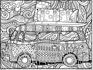 Surf Van Personalized Giant Coloring Poster 48"x63"