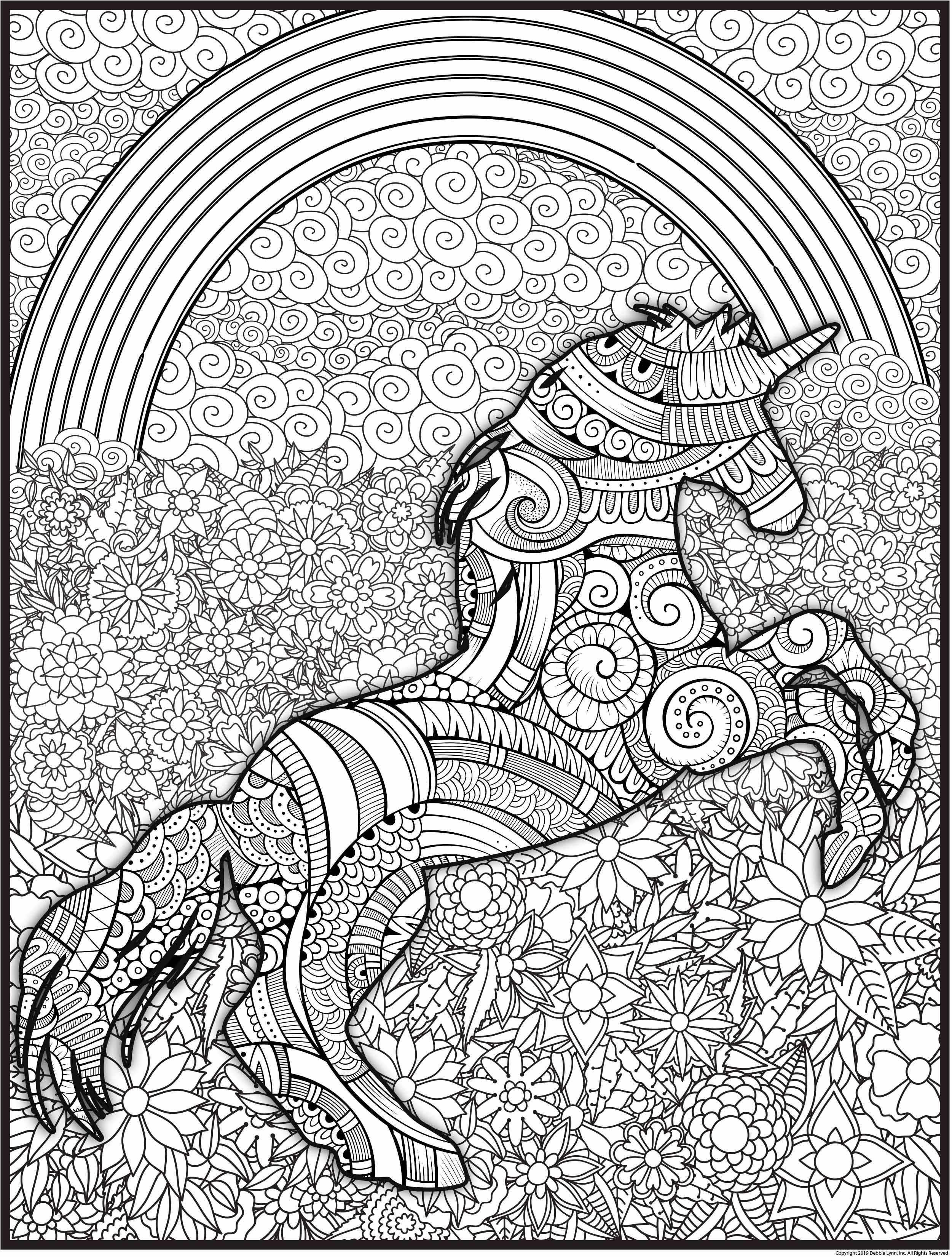 Unicorn Rainbow - Super Wide Giant Coloring Poster (72x24 inches)