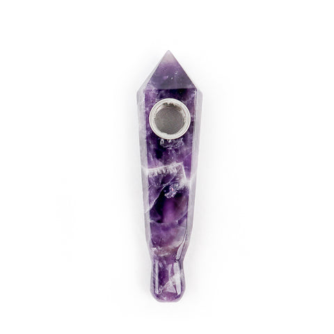 Natural Dream Amethyst Point Crystal Pipe - Thera Crystals