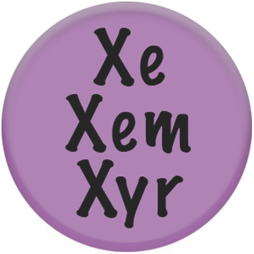 Pronoun Xe Xem Xyr Small Pin Badge Lilac Www Gayprideshop Co Uk