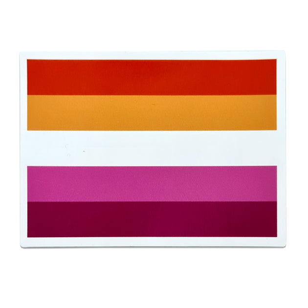 Lesbian Flag (5 Colour Sunset) Rectangle Vinyl Waterproof Sticker – www ...